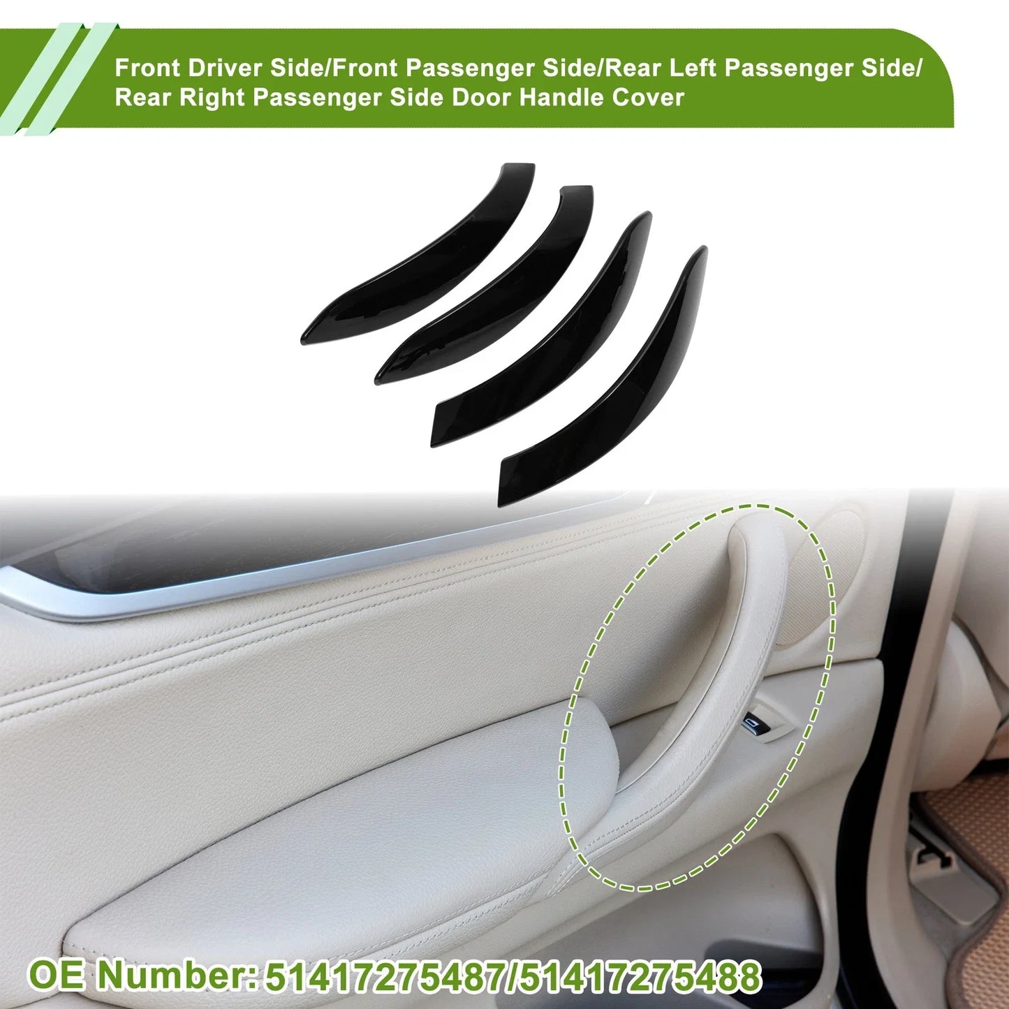 Door Panel Handle Pull Trim Cover for BMW 3 Series (2013-2018)