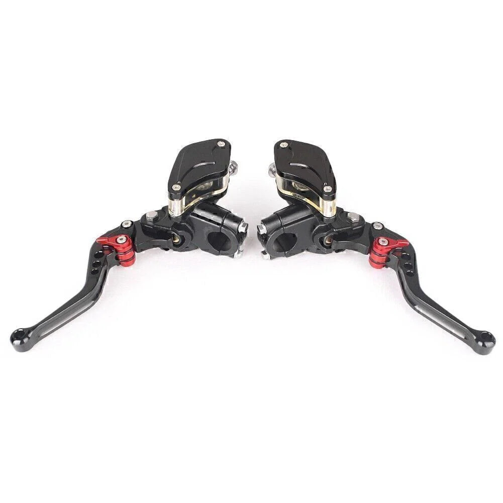 Black Clutch Brake Levers & Master Cylinder Reservoir for Motorcycle 22mm