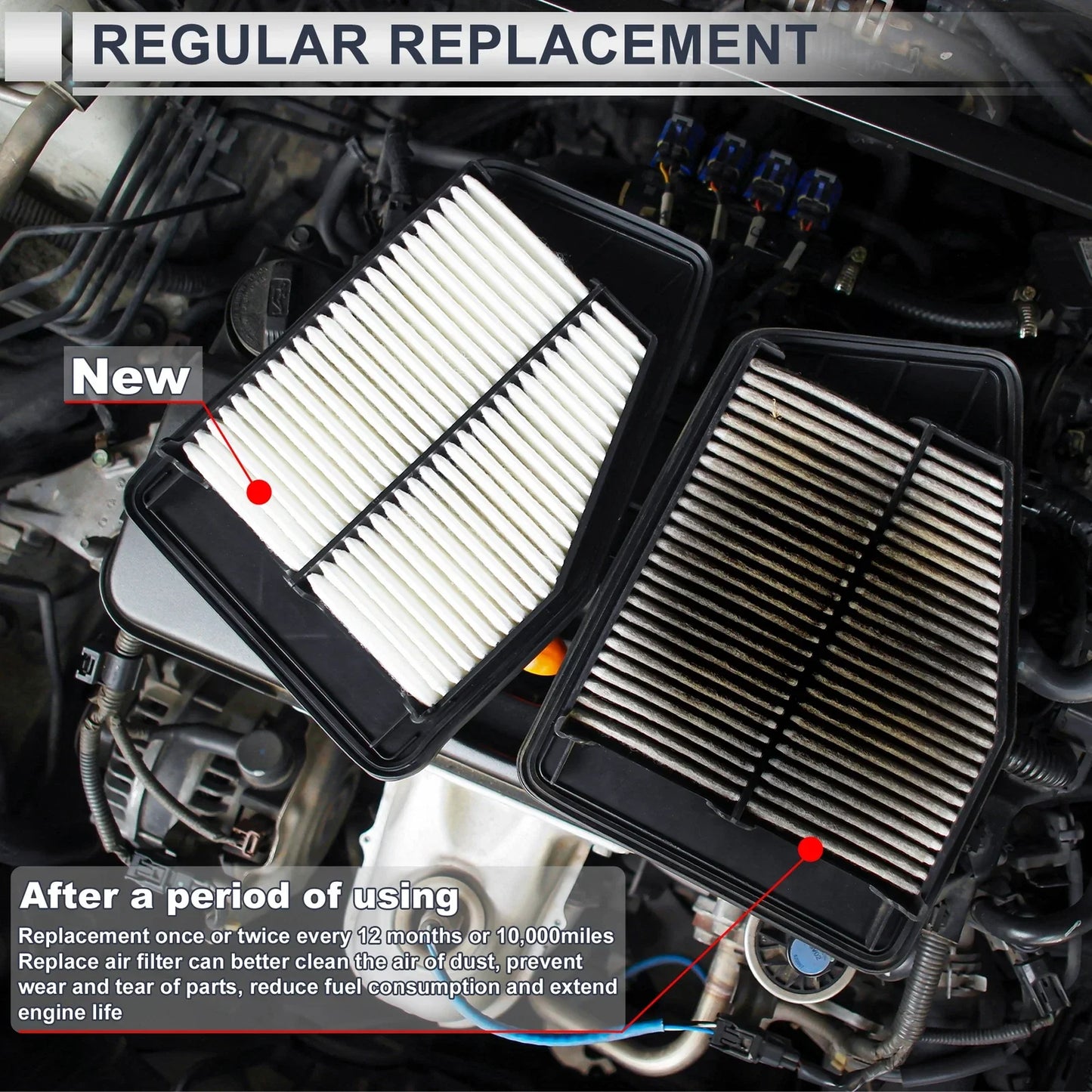 Engine Air Filter for Mercedes-Benz SLK250 R172 L4 1.8L (2012-2015)