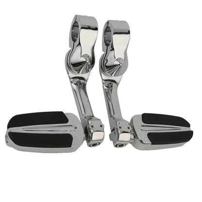 Highway Bar Footpegs Long Angled Adjustable Mount for Harley Touring Softail