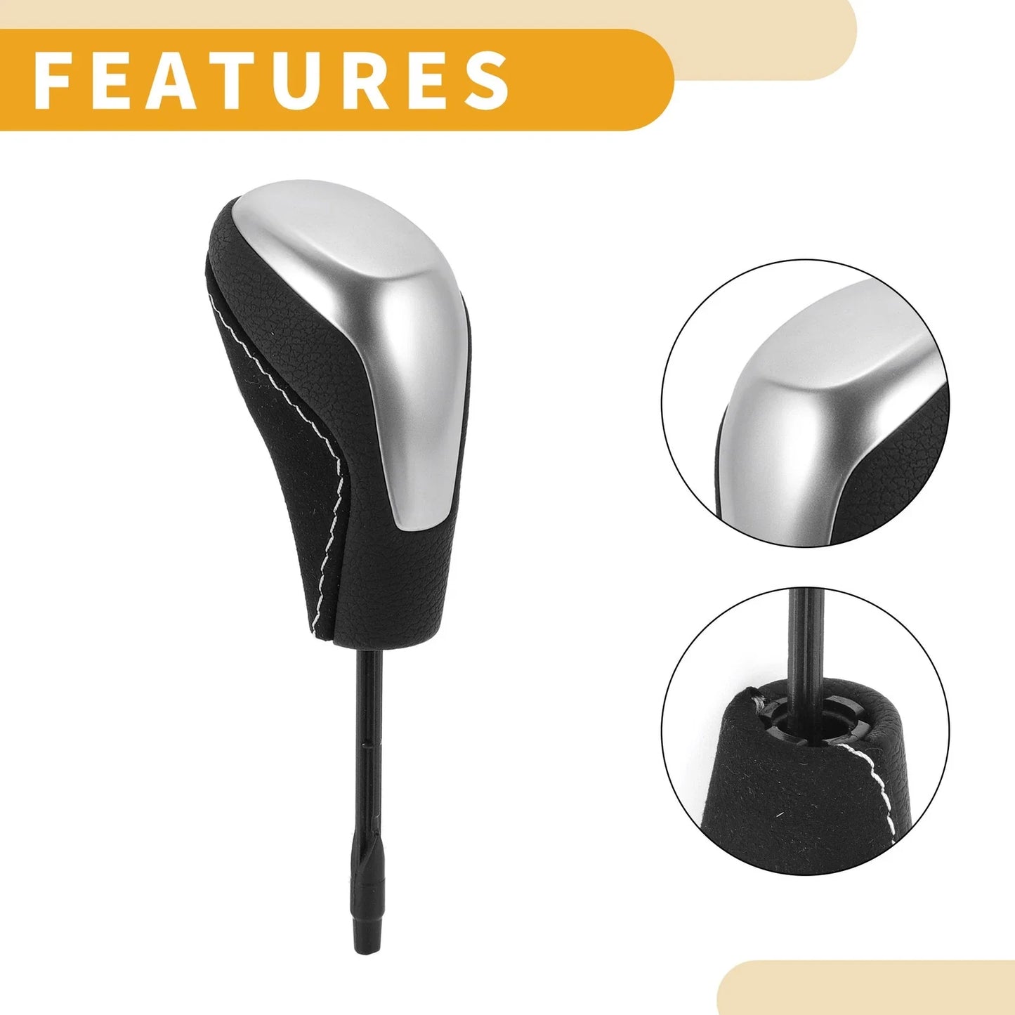 Automatic Gear Shifter Knob for BMW 318i (1997-1998) Faux Leather Black