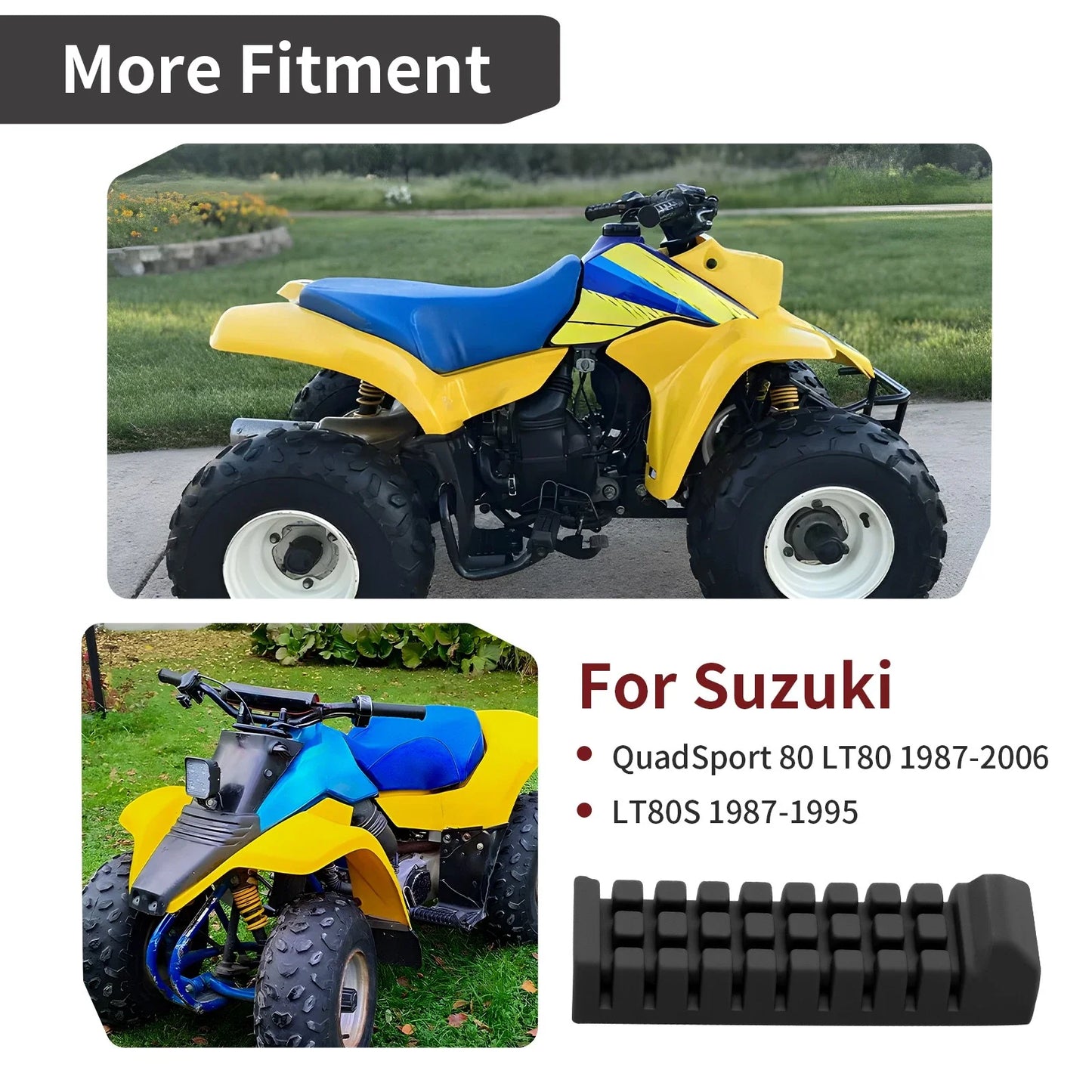 Foot Peg Rest Rubber for Suzuki QuadSport LT80 LT80S (1987–2006)