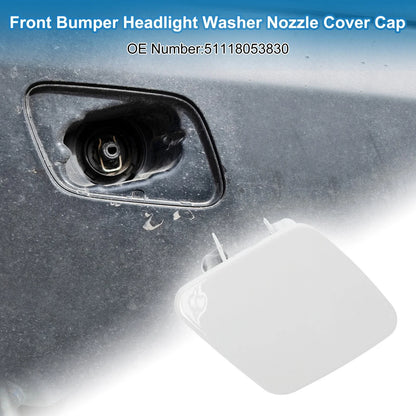 Front Right Bumper Headlight Washer Nozzle Cover Cap White for BMW 1 Series