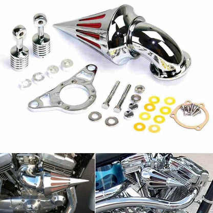 Chrome Spike Air Cleaner Intake Filter for Harley Softail Road King