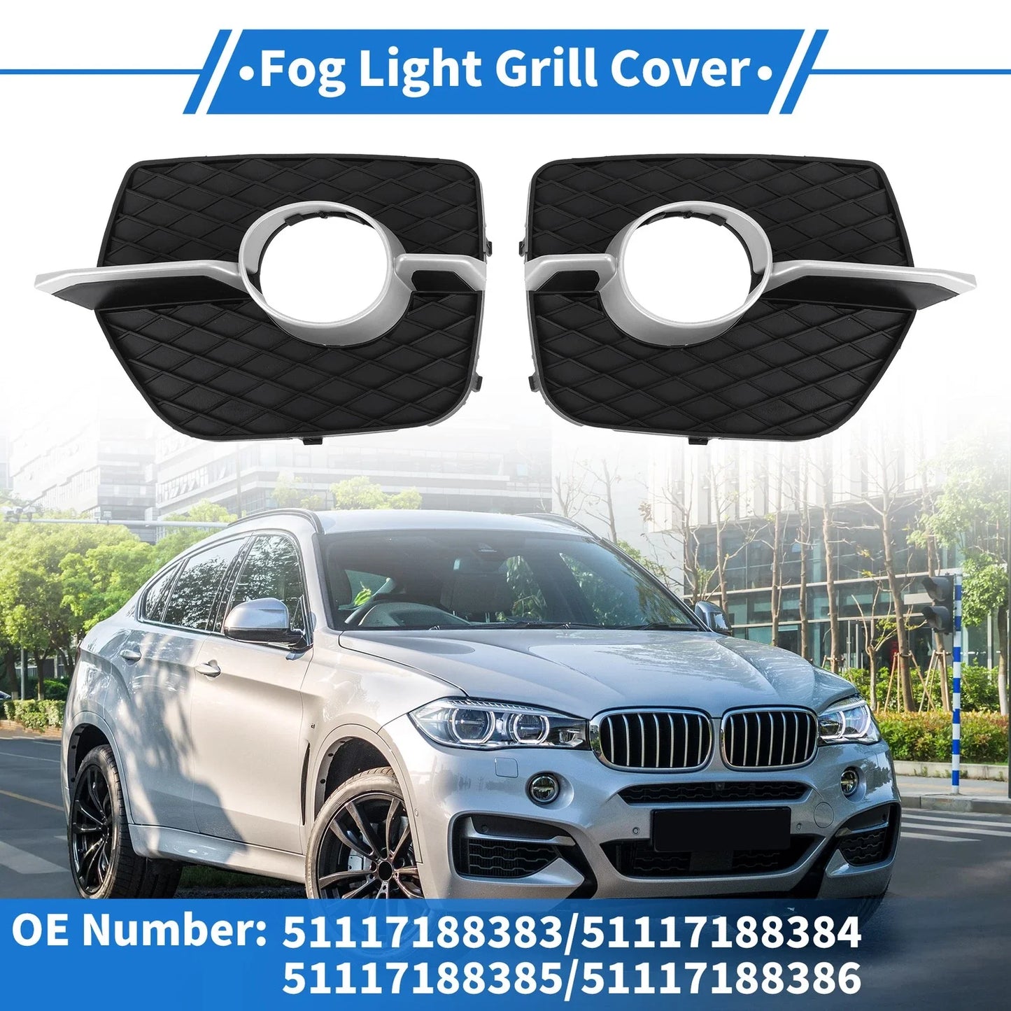 Front Left / Front Right Fog Light Grill for BMW X6