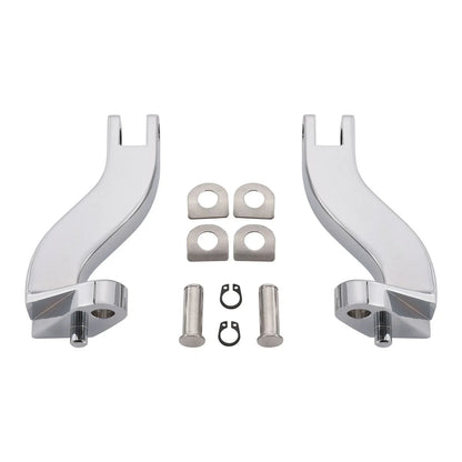 Rear Passenger Foot Peg Mounts for Harley Touring (1993-2025) Black/Chrome