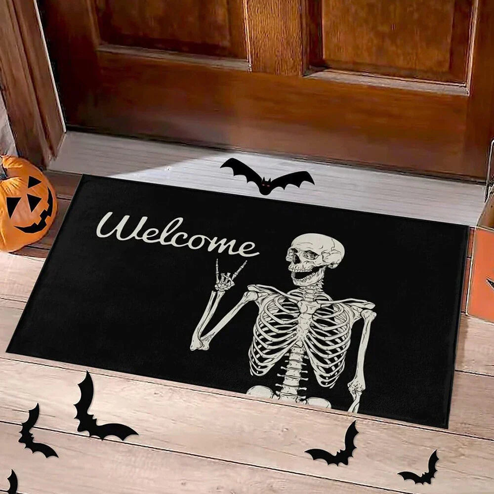 Skull Welcome Door Mat 50x80cm for Indoor Outdoor Room Decoration