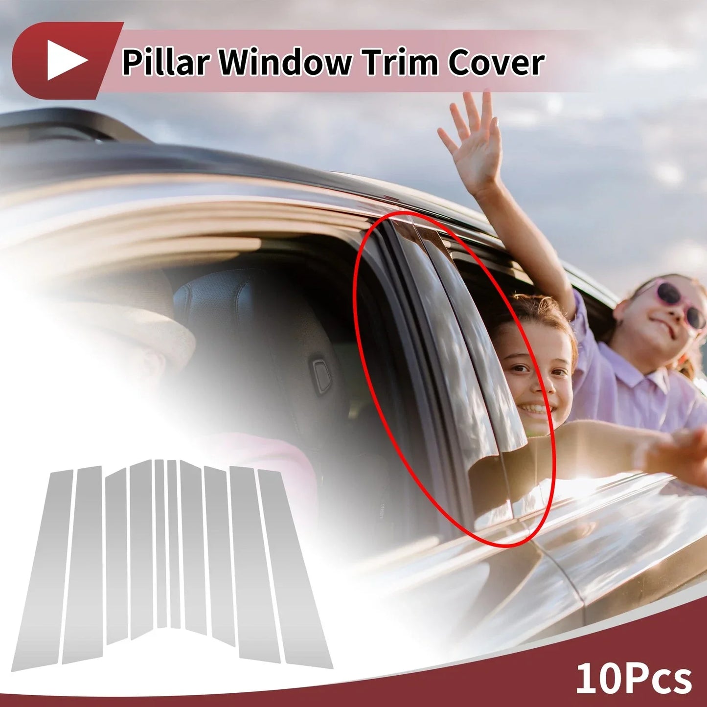 10 x Door Pillar Window Trim for Mercedes-Benz R-Class (2006-2017)