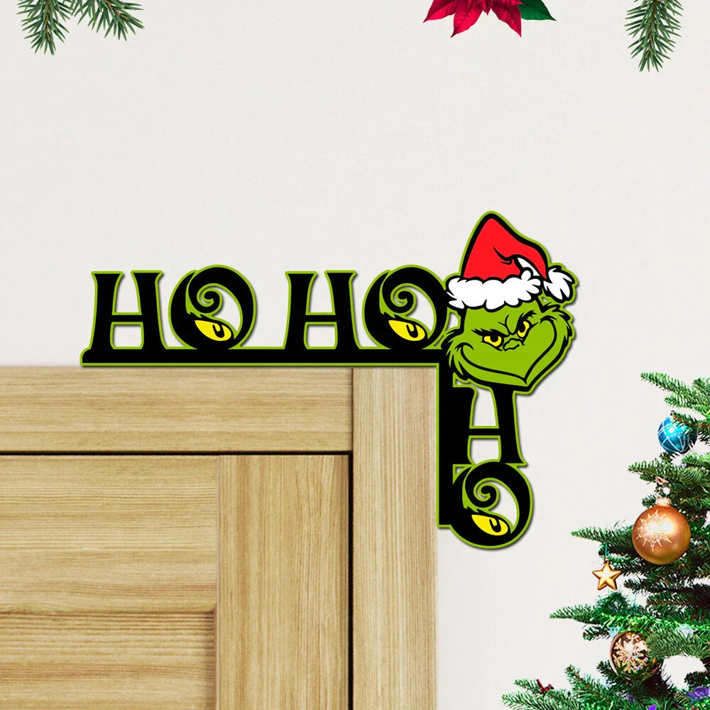 Grinch Christmas Door Frame Decoration Wooden Sign Ornaments