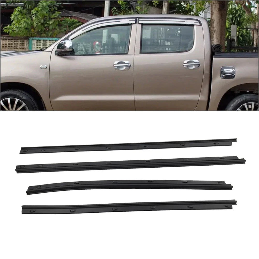 4pcs Inner Front Rear Door Belt Moulding for Toyota Hilux Vigo (2004-2014)