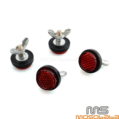 4X Motorcycle License Plate Reflectors for Universal Fit