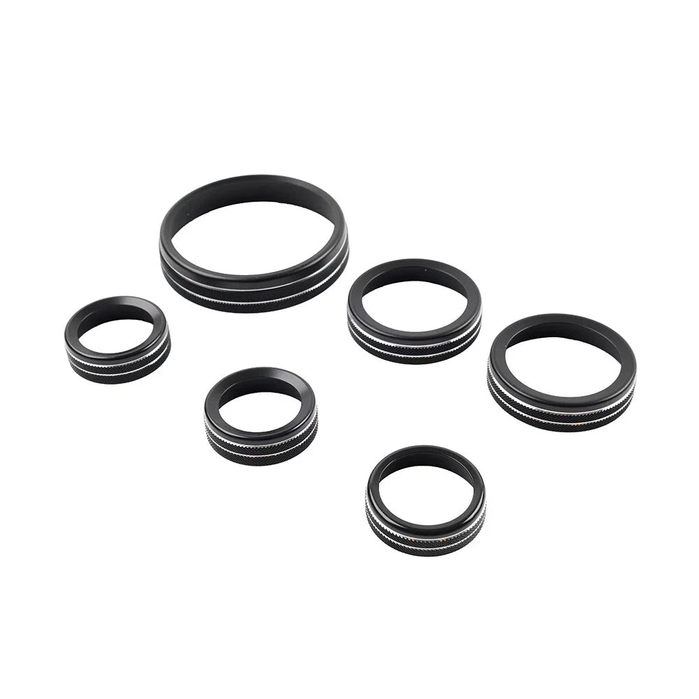 Black AC Stereo Tune Knob Headlight Switch Covers for Ford Bronco (2021-2022)