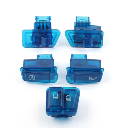 5Pcs Blue Turn Signal Headlight Ignition Horn Switch Caps for GY6 50-150cc