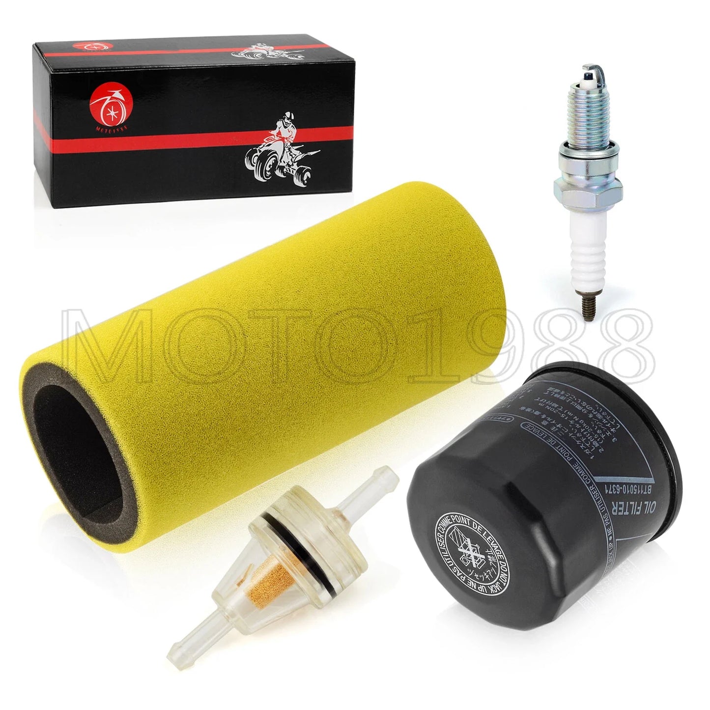 3 x Air Filter, Oil Filter & Spark Plug for Yamaha Rhino YXR450 (2006–2009)
