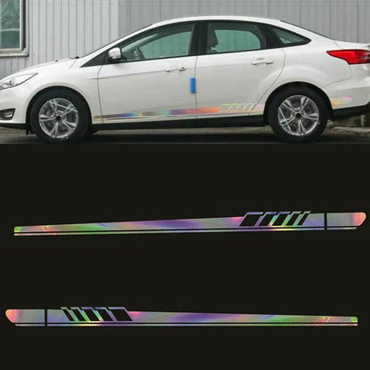 2x Reflective Auto/Car Body Both Side Graphics Vinyl Long Stripe Decal Sticker