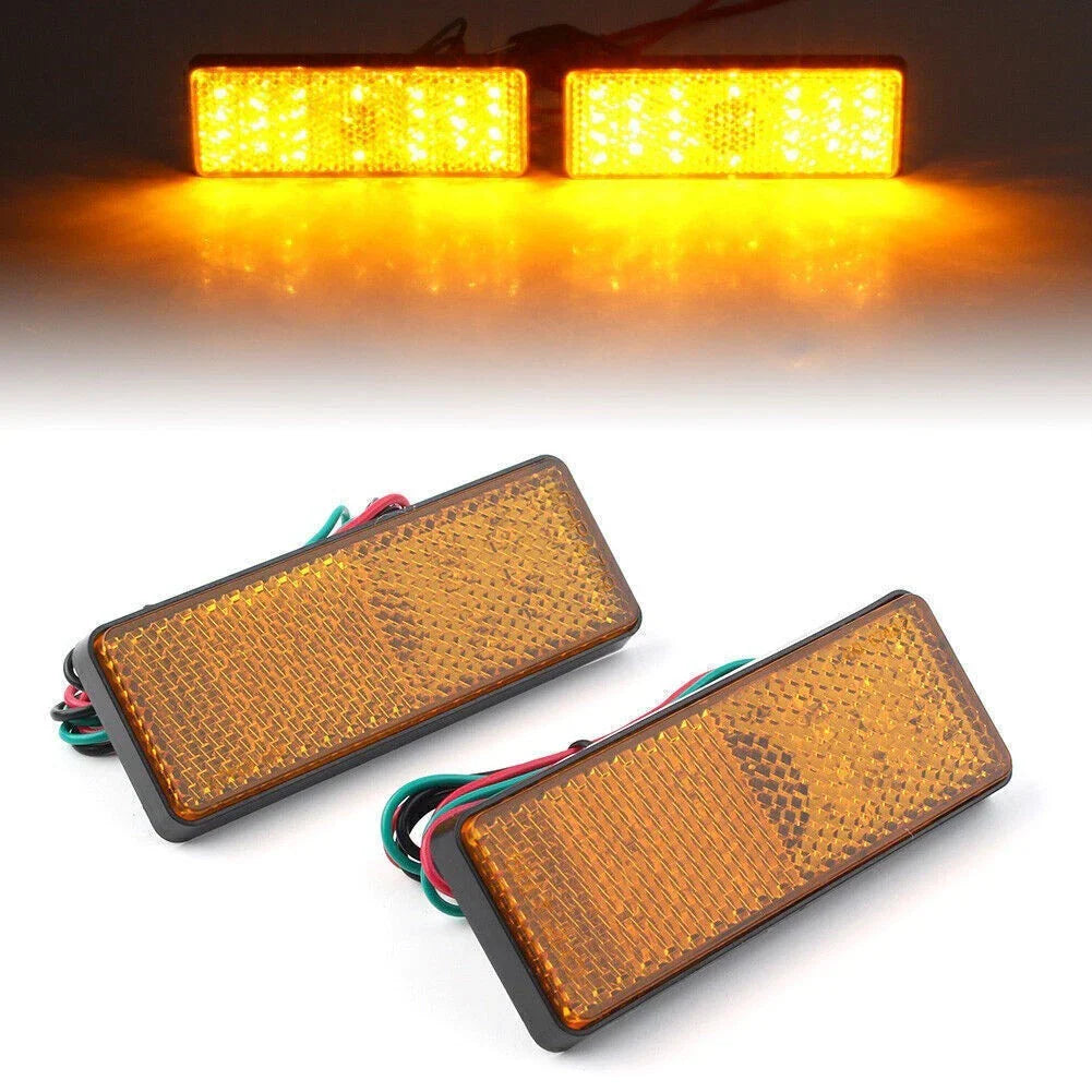 Rectangle Reflector Turn Signal Tail Brake Lights for Motorcycle Universal
