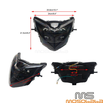 1Pc Black LED Headlight for Yamaha LC135 (V2-V6)