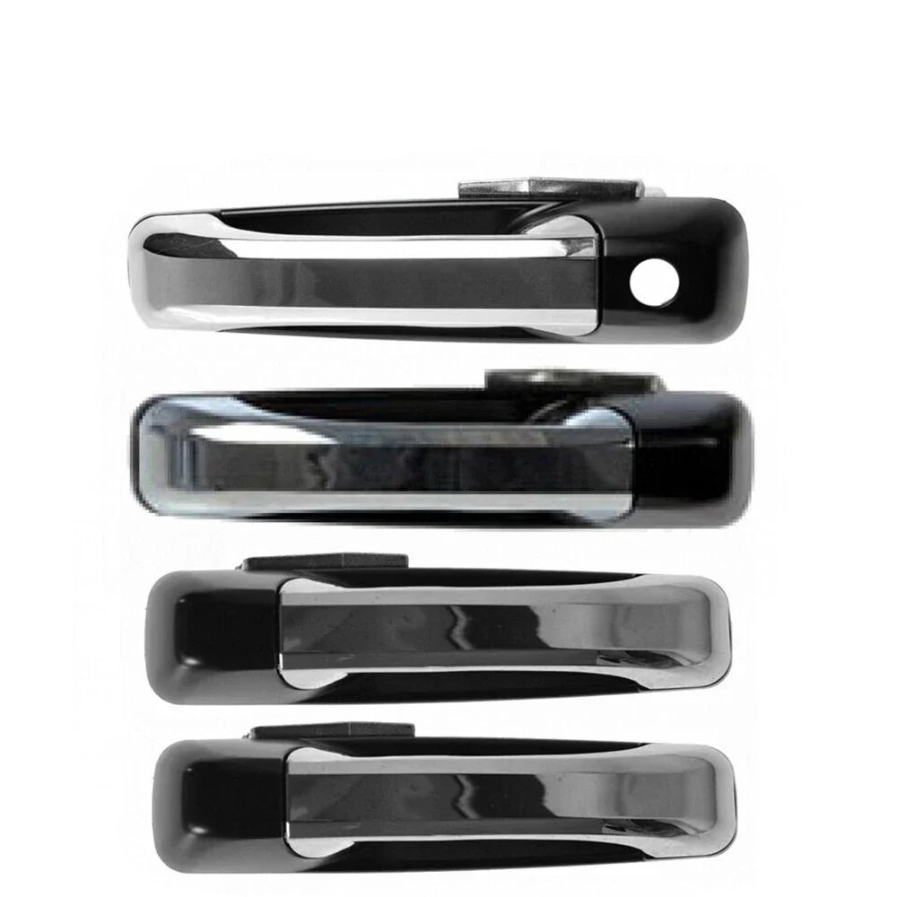 4Pcs Chrome Black Front & Rear Door Handle Set for Ram
