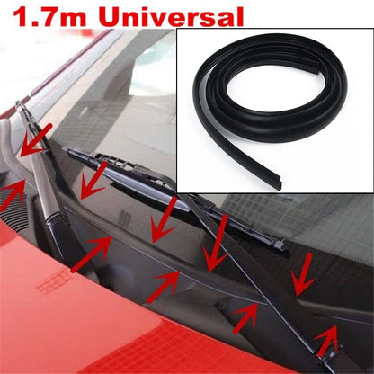 Protective Rubber Strip for Black Car Front Windshield Panel Decor Trim