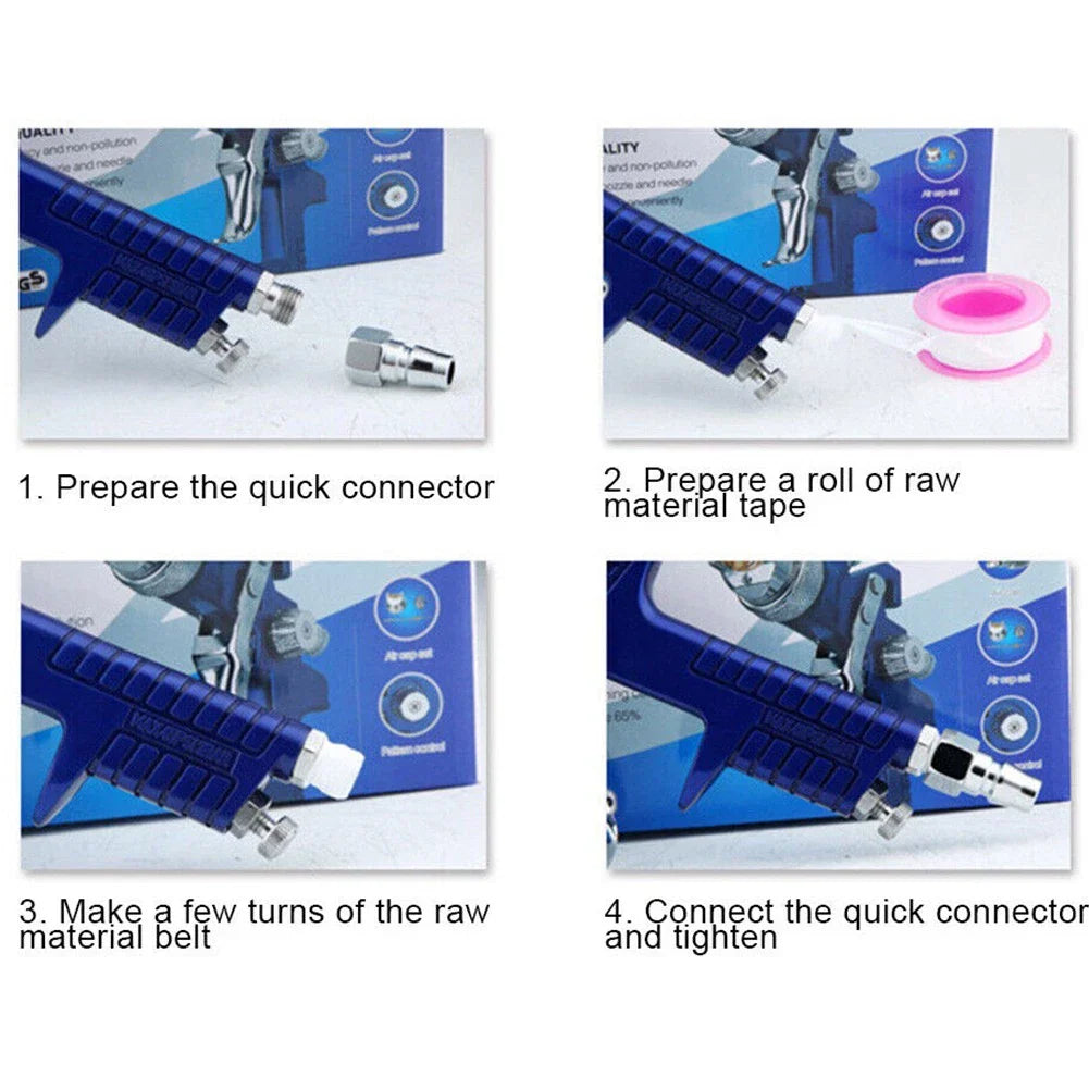 HVLP H827 Spray Gun 600ml Cup 2.0mm Nozzle for Airbrush - Blue