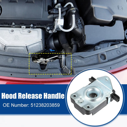 Hood Latch Lock Actuator Assembly Front Left for BMW 323Ci Black Silver Tone