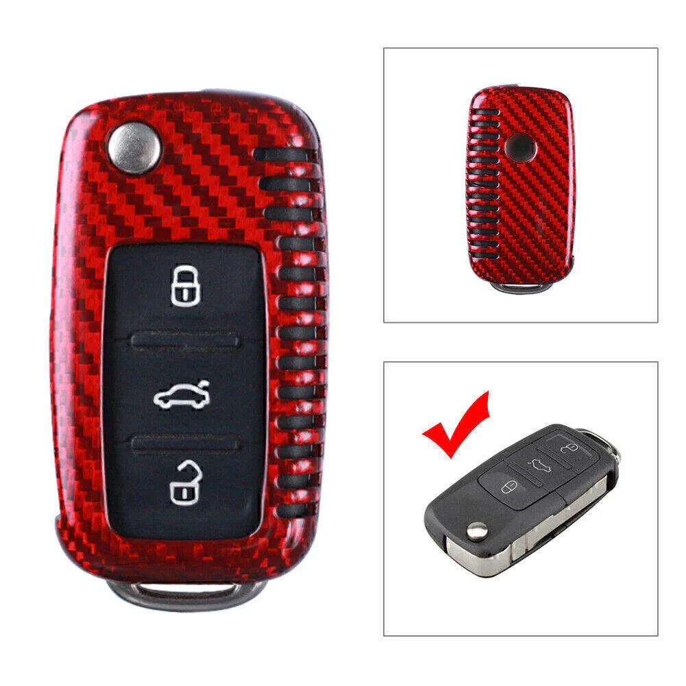Carbon Fiber Key Shell Cover for VW Golf, Jetta, Rabbit, Polo (2006-2014)