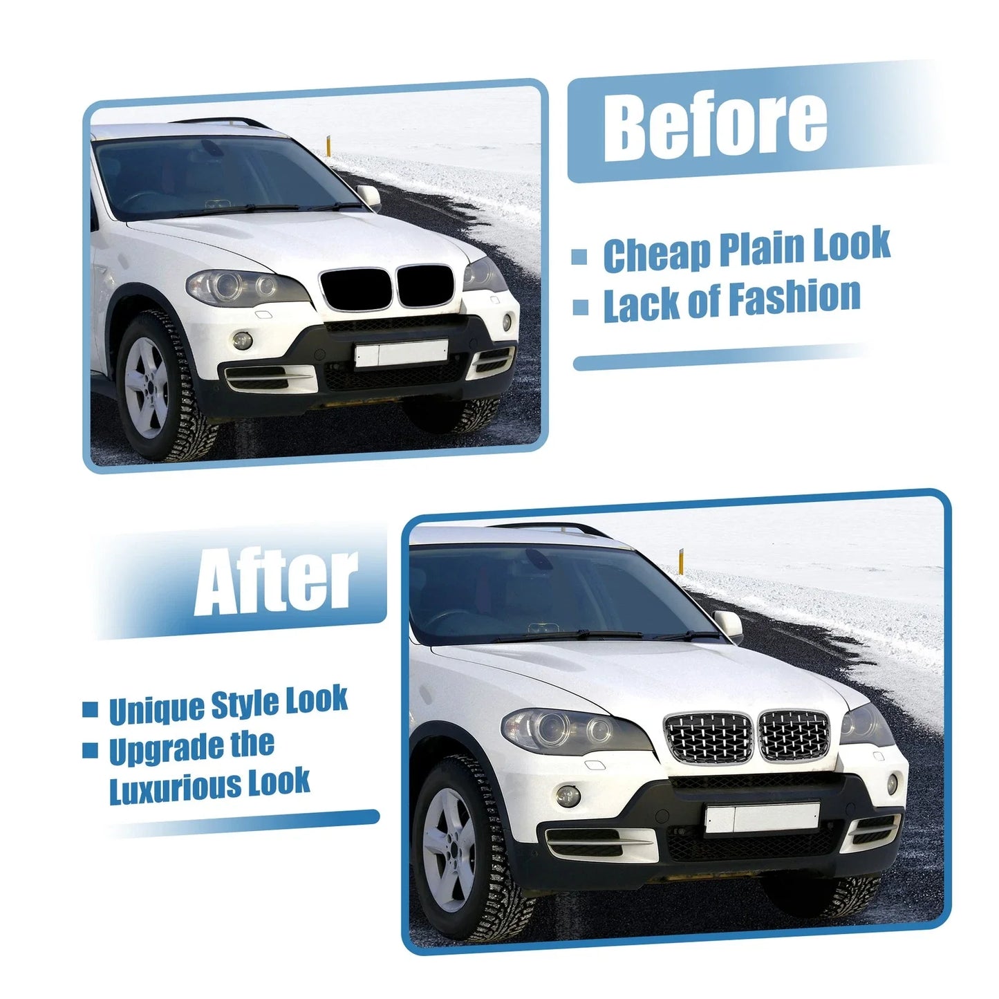 Front Hood Bumper Grille Grill 1 Pair for BMW X5 X6