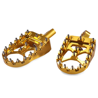 Gold CNC Wide MX Style Foot Pegs for Harley Sportster Softail (2004-2023)