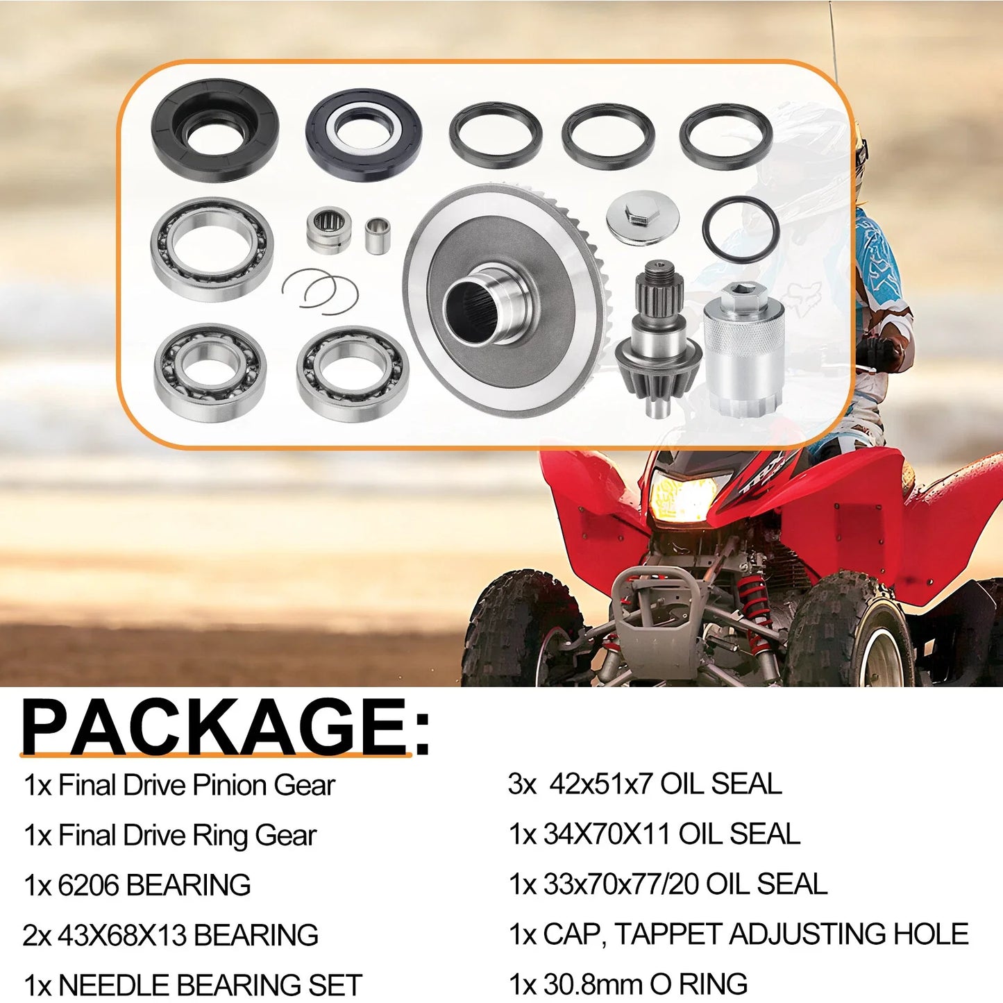 Rear Diff Ring Pinion Bearings for Recon 250 TRX250EX/TRX250X