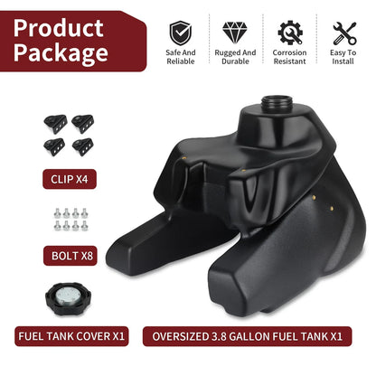Gas Tank 3.8 Gal w Cap kit for Yamaha Warrior YFM350 (1987-2004)