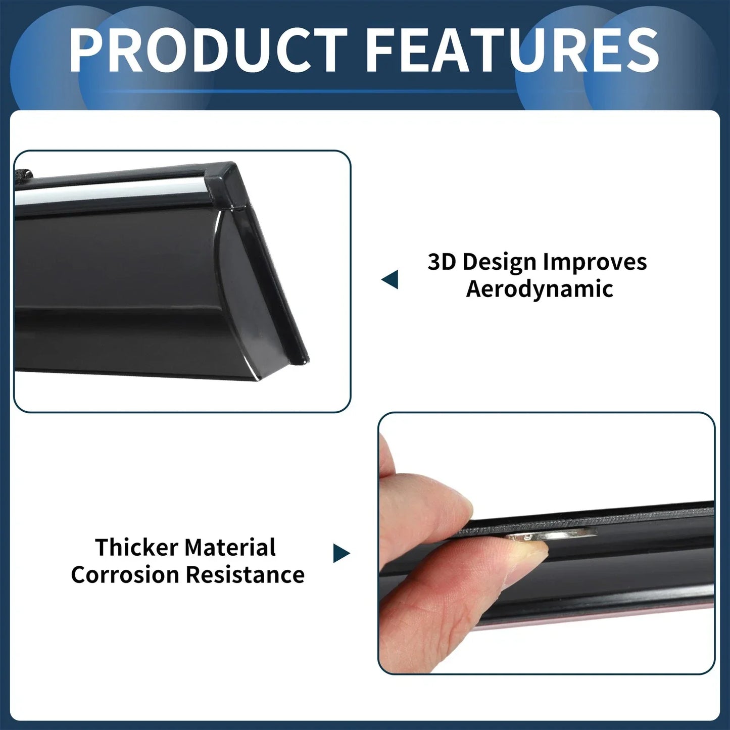 Window Deflectors for Hyundai Tucson Side Window Vent Visors Black 2016