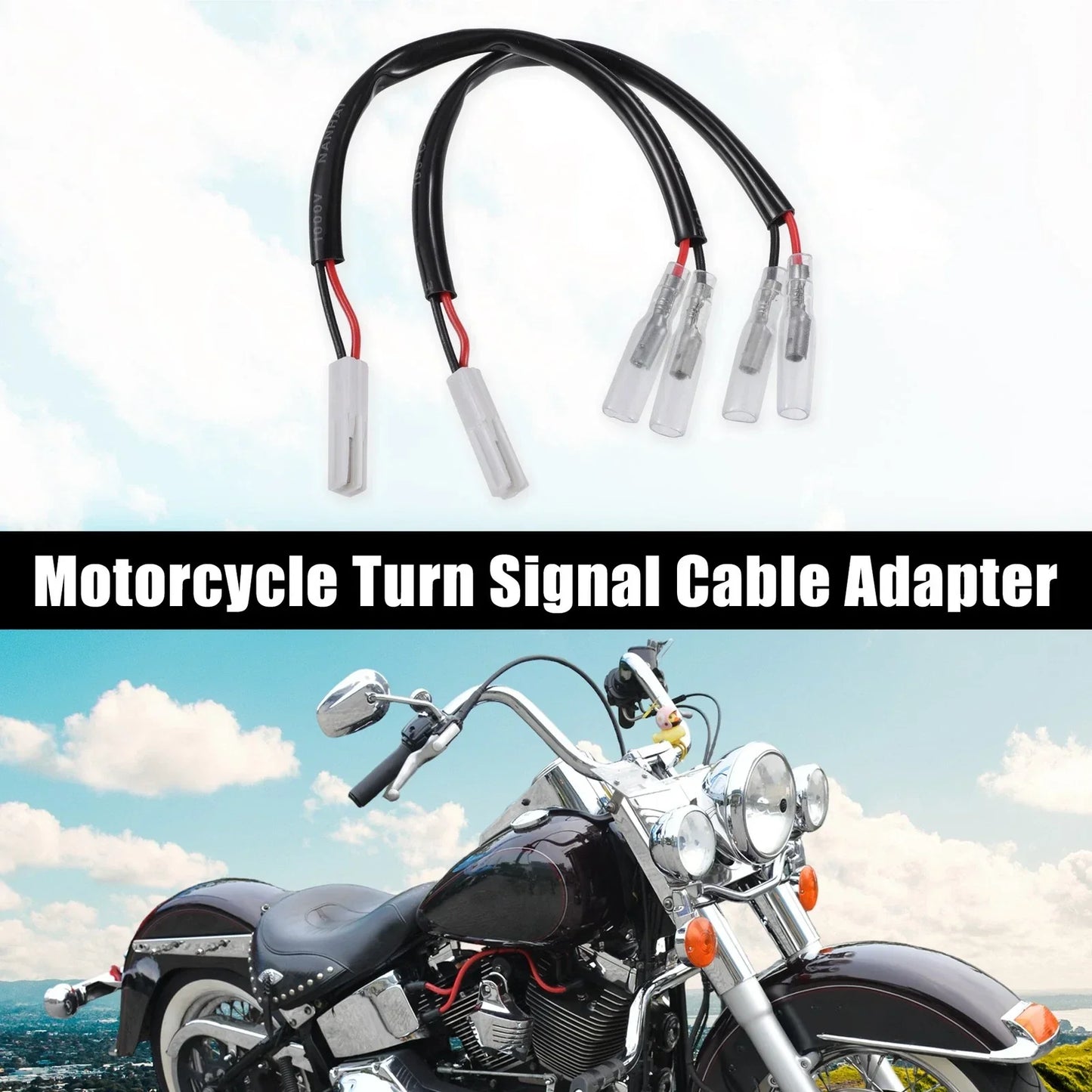 Motorcycle Turn Signal Cable Adapter Connector for Honda  2 x Pcs