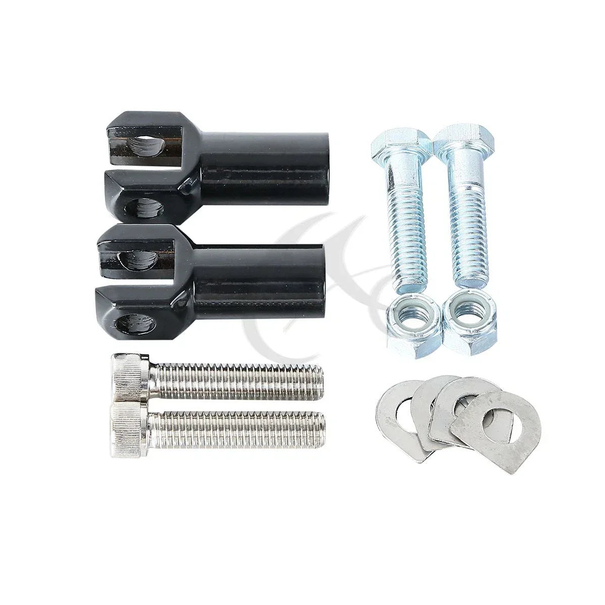 Black Rear Passenger Footpegs Support Mount for Harley Softail (2000-2006)