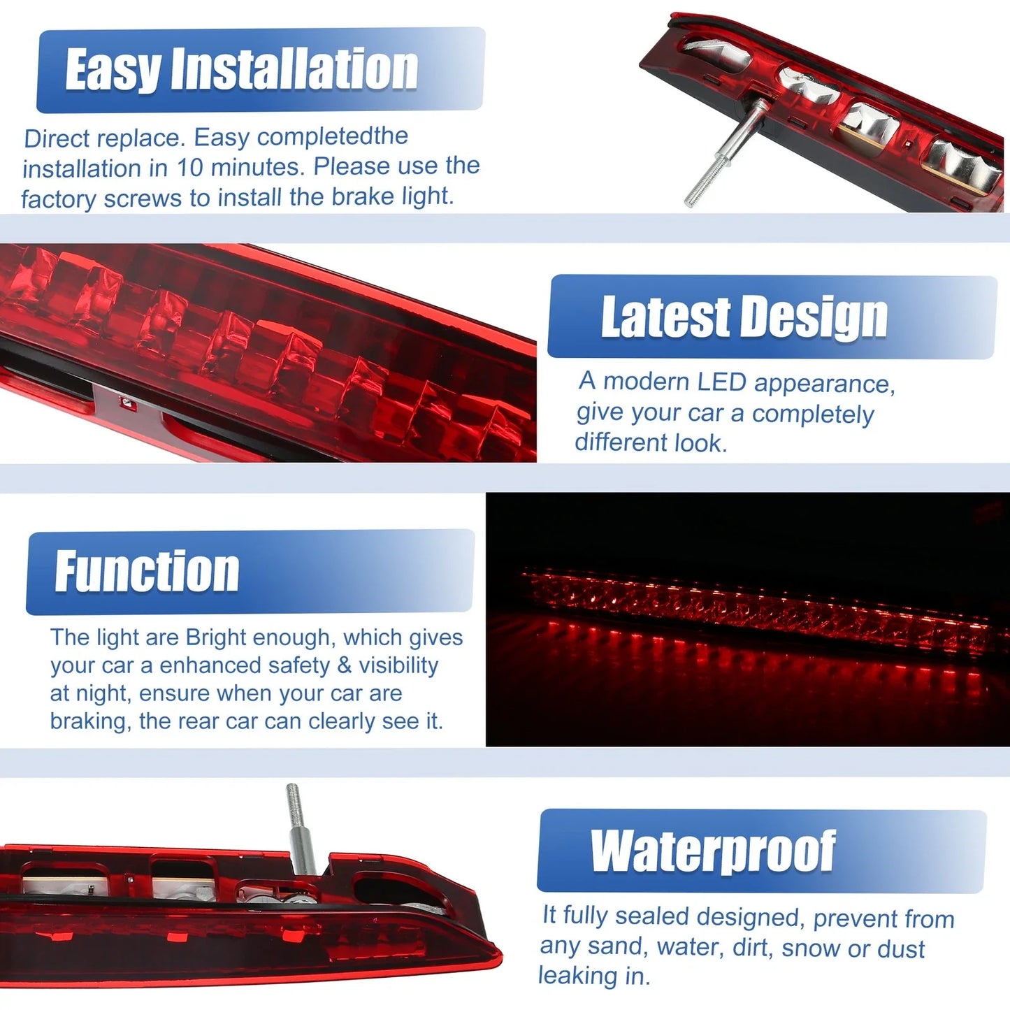 High Level Third Rear Brake Stop Light for BMW Z4 2.5i 3.0i Red