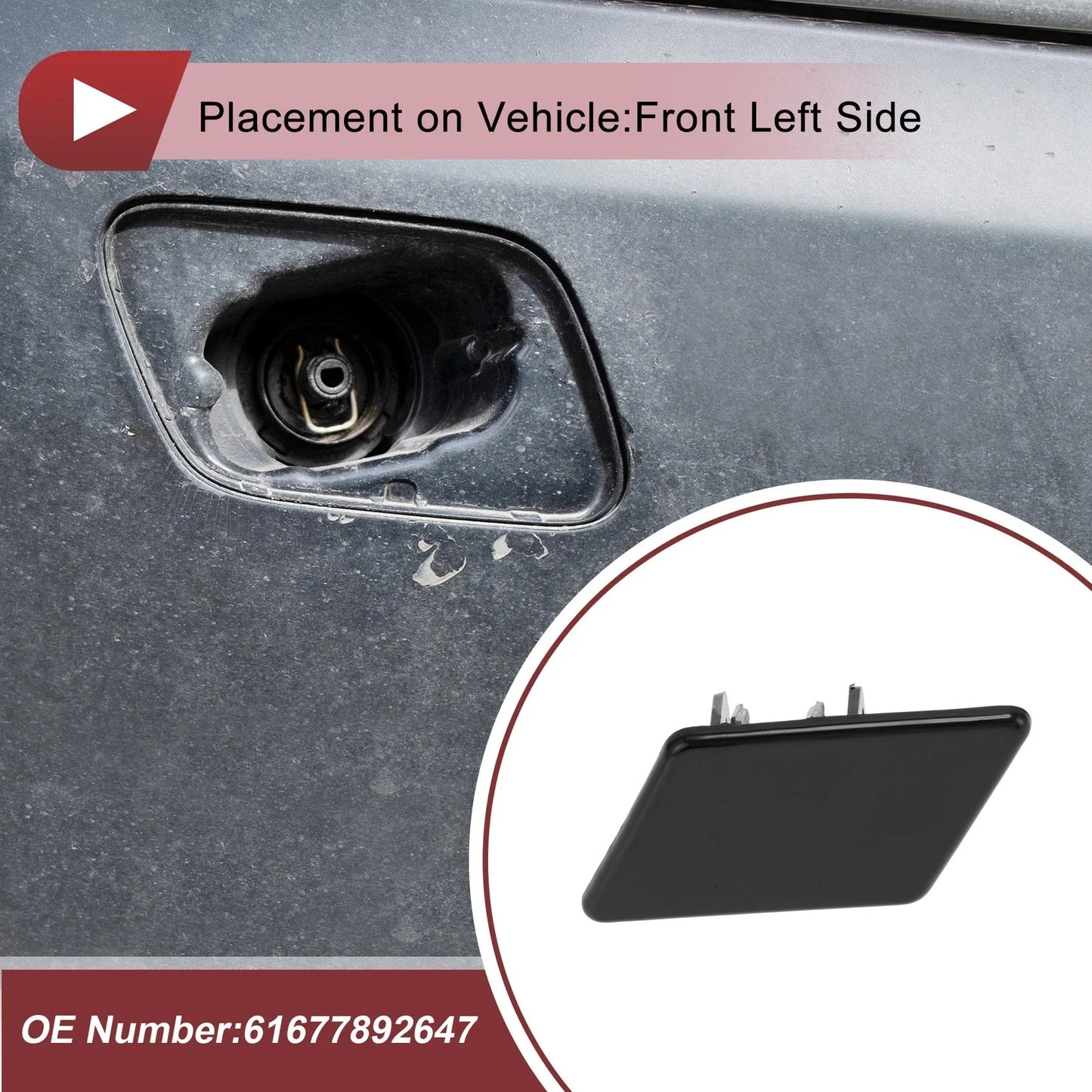 Bumper Headlight Washer Nozzle Cover Cap for BMW 328i xDrive