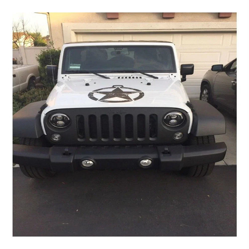 Black Round Star Decal Sticker for Jeep Wrangler