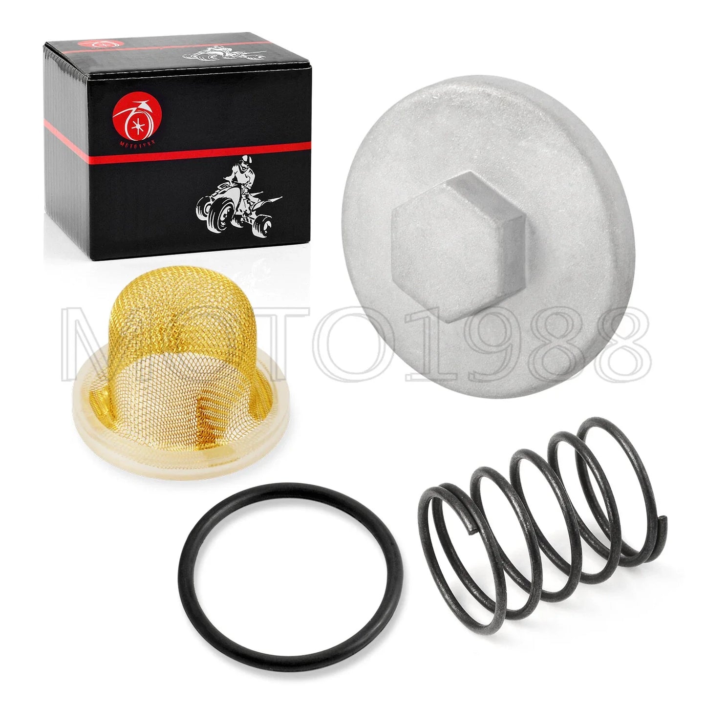 Oil Drain Plug CAP & Strainer & Spring for Yamaha Bear Tracker 250 (1999–2004)