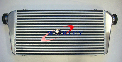 600x300x76mm Front Mount Intercooler + 3" Aluminum Piping + Hose for Car Model