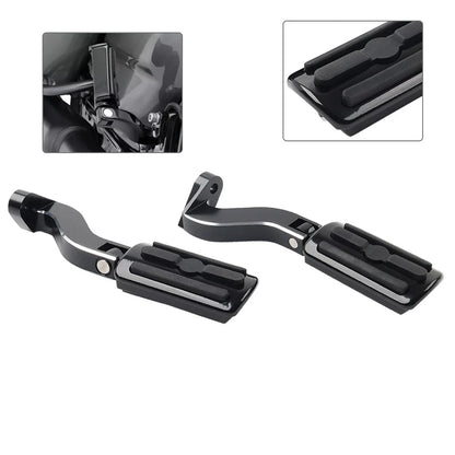 Black Rear Passenger Pedal Mounts for Harley Touring Electra Glide (93-24)