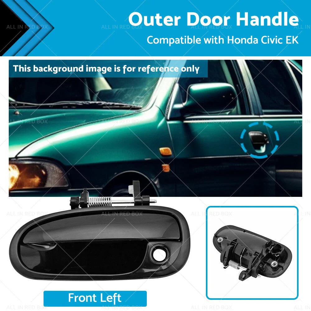 Smooth Black Front Left Outer Door Handle for Honda Civic EK (1995-2000)