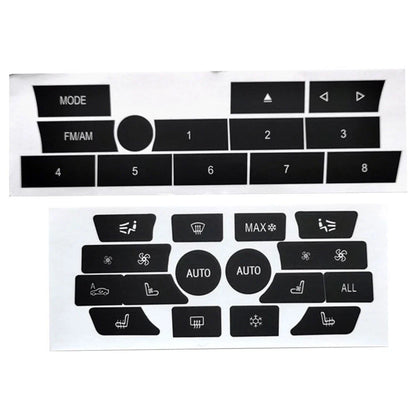 2 x Button Repair Stickers for BMW 7 Series F02 AC/Radio Controls (2009–2012)