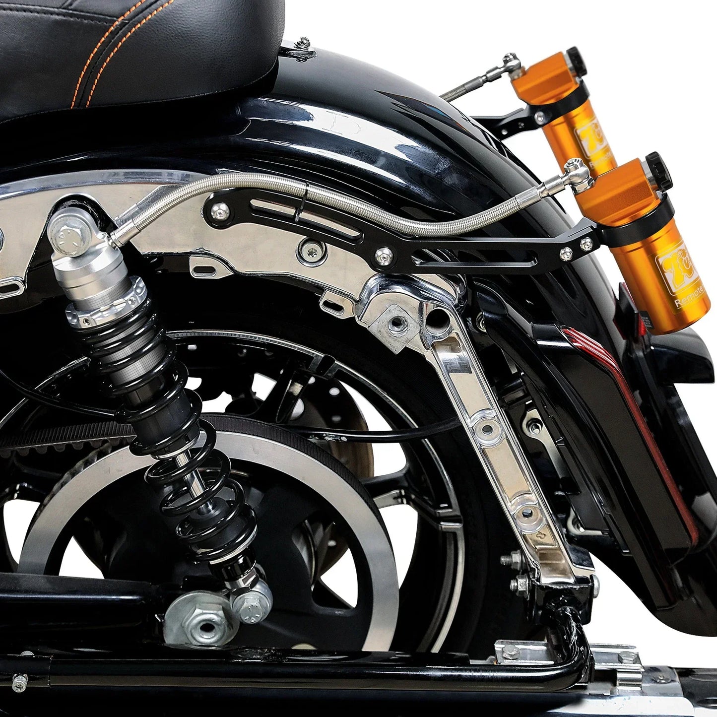 Remote Reservoir Rear Suspension Shocks for Harley Touring Road King (2014-24)