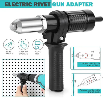 Electric Rivet Gun Adapter Kit for Cordless Drill Nut Riveter Wrench