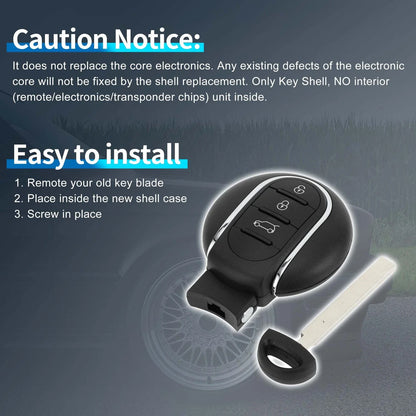 3 Buttons Keyless Entry Remote Fob Case for BMW Mini Cooper (2015 - 2017)