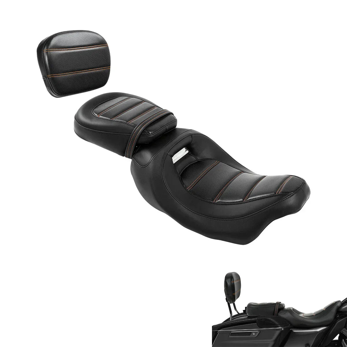 Seat & Backrest Pad for Harley CVO Street Glide (2009-2023)