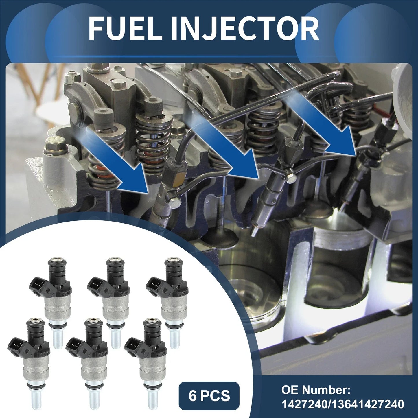Fuel Injector BMW E60 520i 525i (2007-2010, 2003-2005) 6 pcs