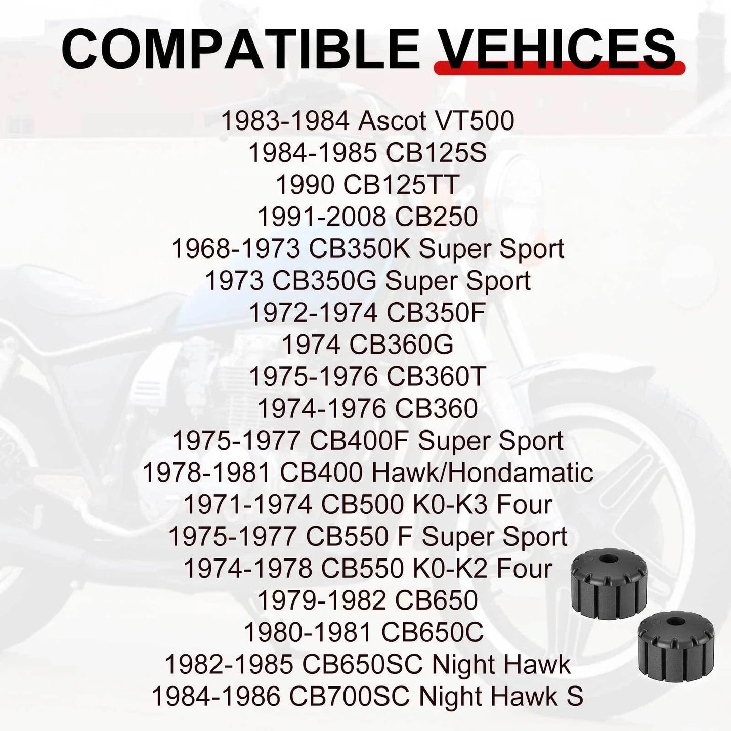 Front FUEL TANK RUBBER for Honda Shadow VT500/VT600/VT750/VT1300 (1983–2013)