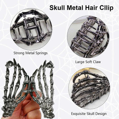 Skull Design Black Ghost Hand Hair Clips for Halloween Party Decorations