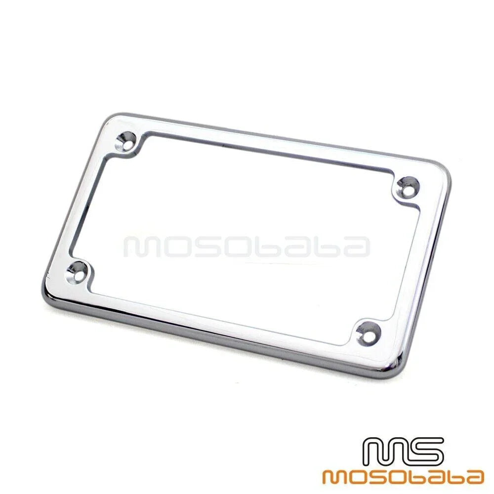 Chrome Motorcycle License Plate Frame for Harley Scooter Chopper