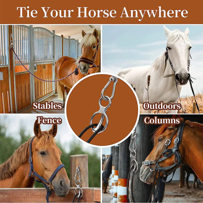 Horse Tie Ring with Eye Bolts & Snaps for Horses